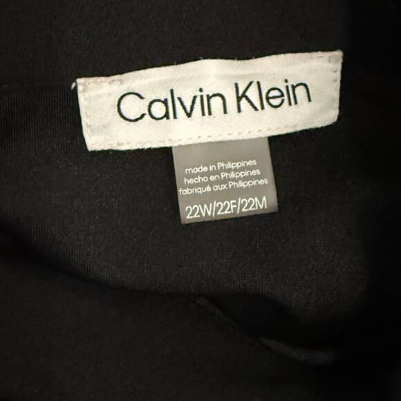 CALVIN KLEIN Plus Size Bow Neck Black Sheath Dress, NWT! Size 22W - Picture 7 of 10